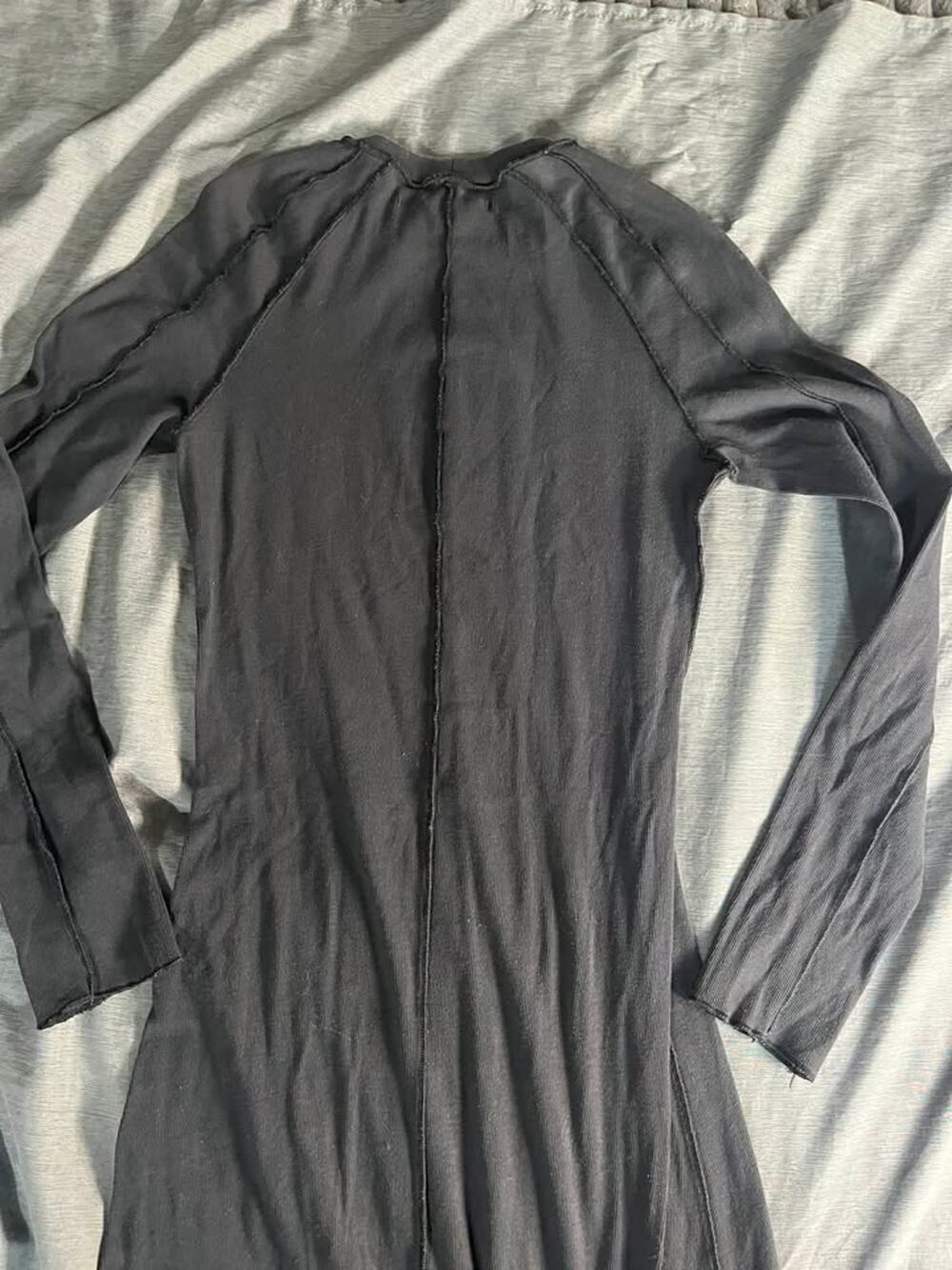 Samsøe Samsøe Black Ribbed Long-Sleeve Dress